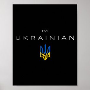 Póster Soy ucraniano - Soy de Ucrania Tridente Bandera 1 