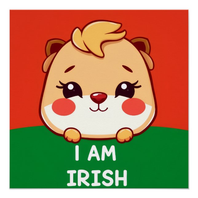 Póster Soy un animal irlandés lindo (Anverso)