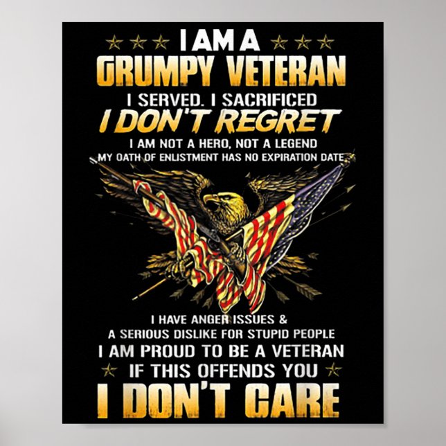Póster Soy un buen veterano al que serví... (Frente)