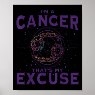 Póster Soy Un Cáncer Rótulo Zodiaco Crab Gráfico Horosco