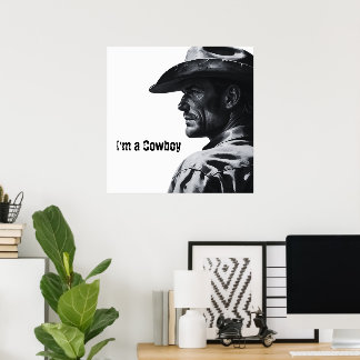 Póster Soy un cartel de vaquero | Regalos para él