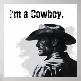 Póster Soy un cartel de vaquero Regalos para él