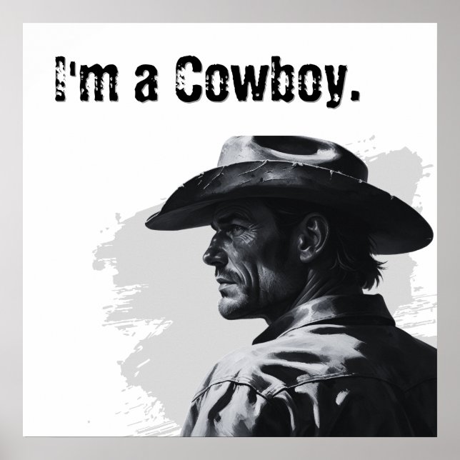 Póster Soy un cartel de vaquero | Regalos para él (Frente)