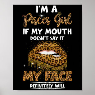Póster Soy un Chica Pisces Leopard Impreso Cumpleaños