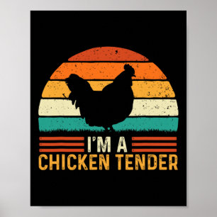 Póster Soy un Chicken Tender - Granjero Retro Vintage Ran