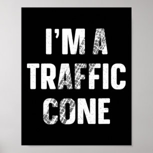 Póster Soy un chico de camiseta de conos de tránsito, niñ