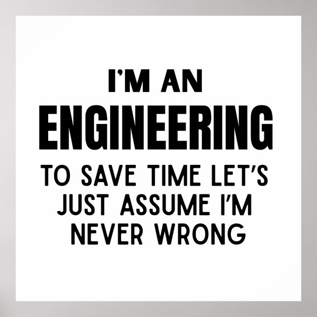 Póster Soy un Chiste de Ingeniería divertida (Frente)