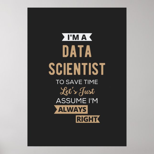 Póster Soy un científico de datos, para ahorrar tiempo, s (Frente)