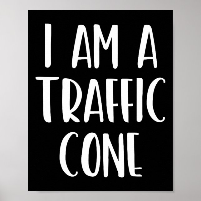 Póster Soy un Cono de Tráfico Halloween Soy un Simple Dis (Frente)