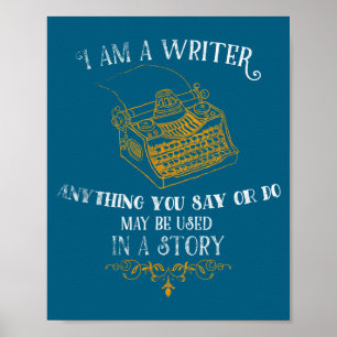 Póster Soy un diseñador de escritores para periodista de