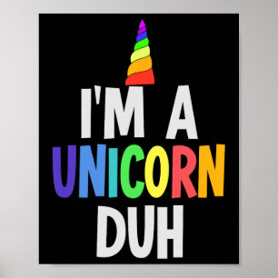 Póster Soy un disfraz unicornio de Halloween