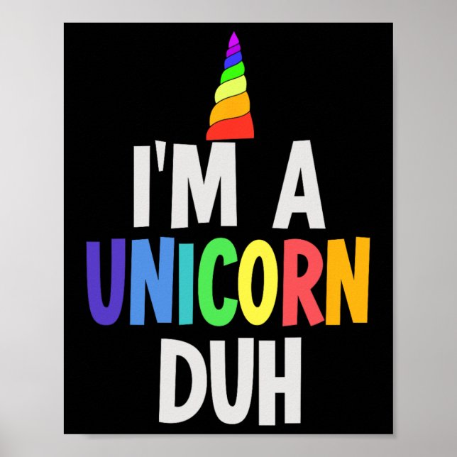 Póster Soy un disfraz unicornio de Halloween (Frente)