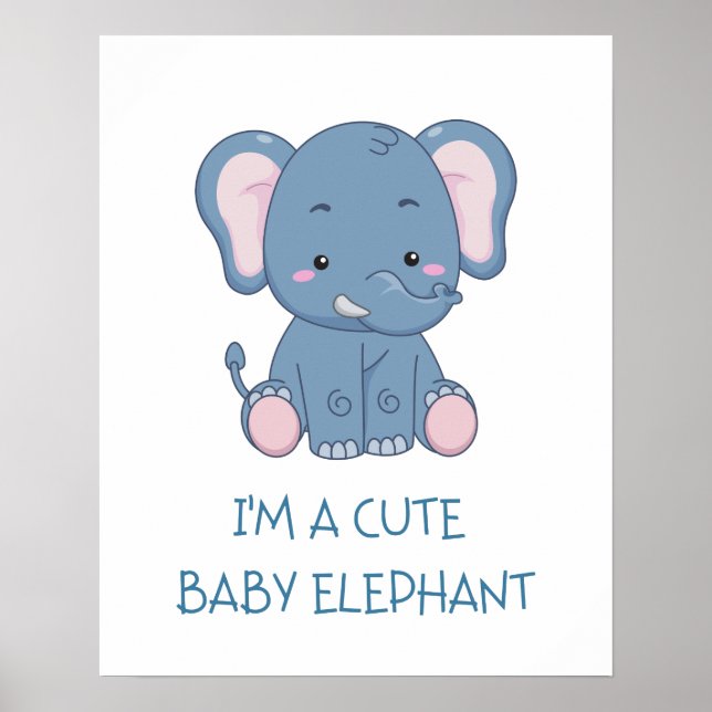 Póster Soy un elefante bebé lindo (Frente)