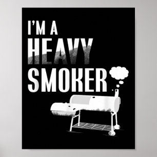 Póster Soy Un Fumador Pesado Bbq Grilling Carne Cerdo Div