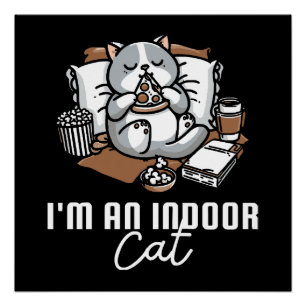 Póster Soy un gato de interior - Gato introvertido