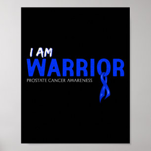 Póster Soy un Guerrero Alopecia Areata Awareness Blue Rib