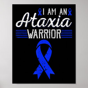 Póster Soy Un Guerrero Ataxia Conciencia De Cinta Azul T-