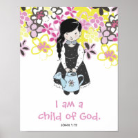 Soy un hijo de Dios chica y flores
