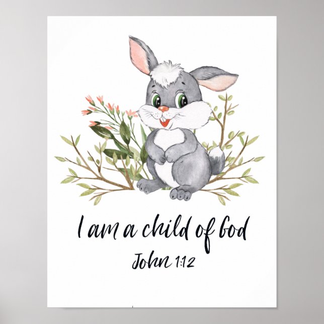 Póster Soy Un Hijo De Dios, Un Verso De Biblia Infantil,  (Frente)