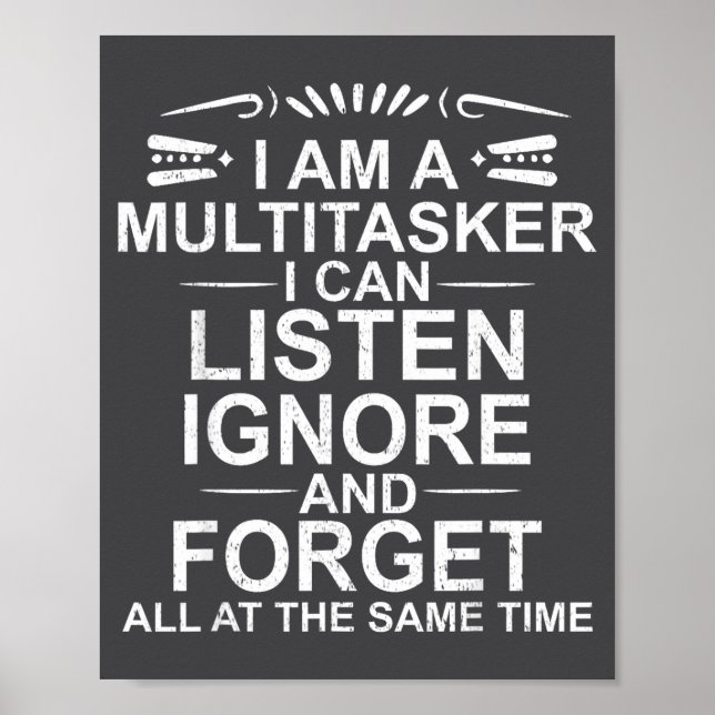 Póster Soy un multitareas multitarea divertido sarcástico (Frente)
