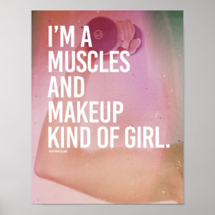 Póster Soy un músculo y una especie de maquillaje chica -
