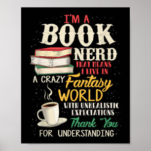 Póster Soy un Nerd del Libro - Lover del libro - Literatu