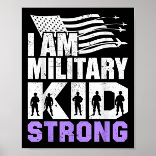 Póster Soy Un Niño Militar Fuerte Morado Niños Militares
