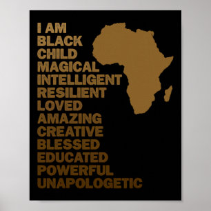 Póster Soy un niño negro, mágico, negro, niño, niño
