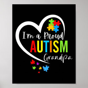 Póster Soy un orgulloso autismo Abuelo Conciencia del aut