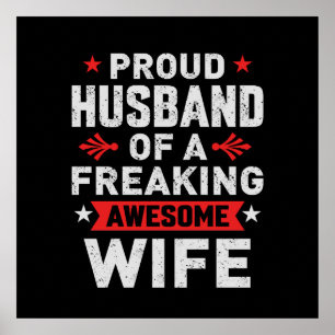 Póster Soy un orgulloso esposo de una esposa increíble