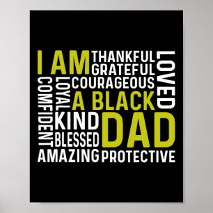 Póster Soy un padre negro divertido Día de los Padres Afr