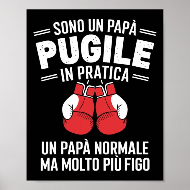 Póster Soy Un Papá Boxeador En Un Regalo Práctico De Boxe (Frente)