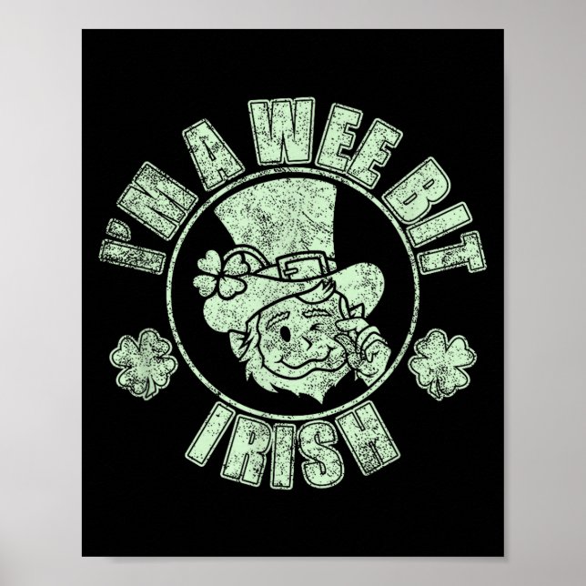 Póster Soy un poco irlandés Dichos divertidos del día de  (Frente)
