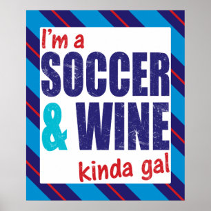 Póster Soy un Poster de fútbol y vino de moda