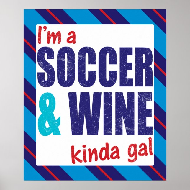 Póster Soy un Poster de fútbol y vino de moda (Frente)