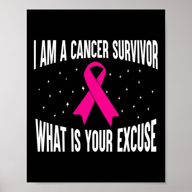 Póster Soy Un Sobreviviente De Cáncer De Cinta Rosa A (Frente)