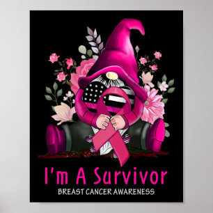 Póster Soy un sobreviviente de cáncer de mama de cinta ro