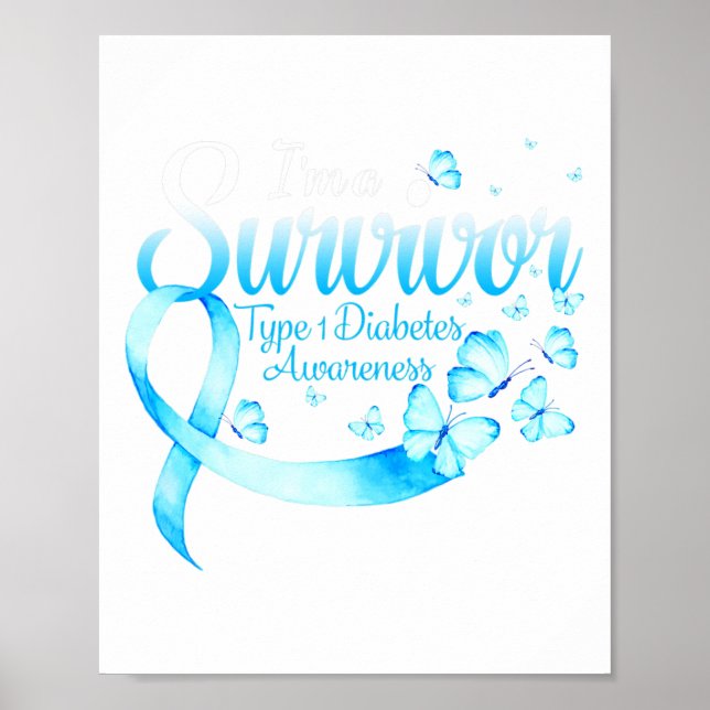 Póster Soy un sobreviviente de la fiebre por diabetes tip (Frente)