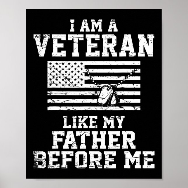 Póster Soy Un Veterano Como Mi Padre Antes Que Yo Veteran (Frente)
