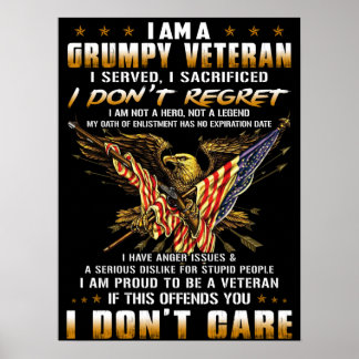 Póster Soy Un Veterano Gruñón