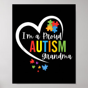 Póster Soy Una Abuela Orgullosa Ama El Corazón Autismo Co
