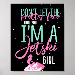 Póster Soy una chica de moto de agua divertida frase carr