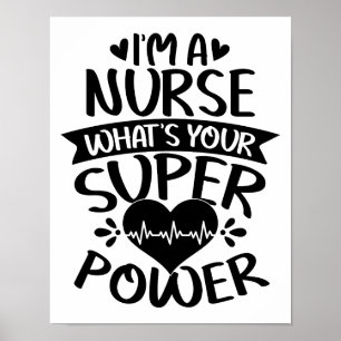 Póster Soy una enfermera ¿Cuál es tu superpoder?