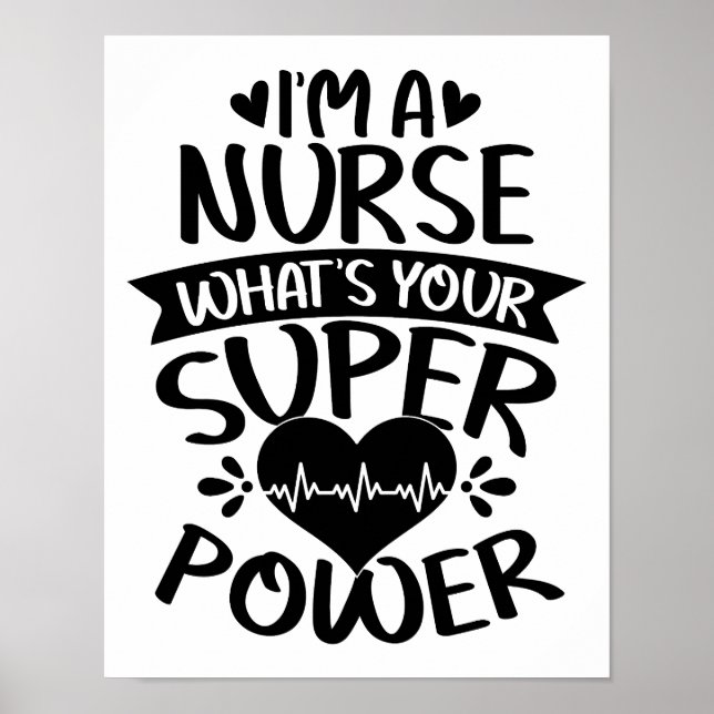 Póster Soy una enfermera ¿Cuál es tu superpoder? (Frente)