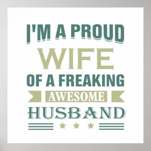 Póster Soy una esposa orgullosa de un marido increíble