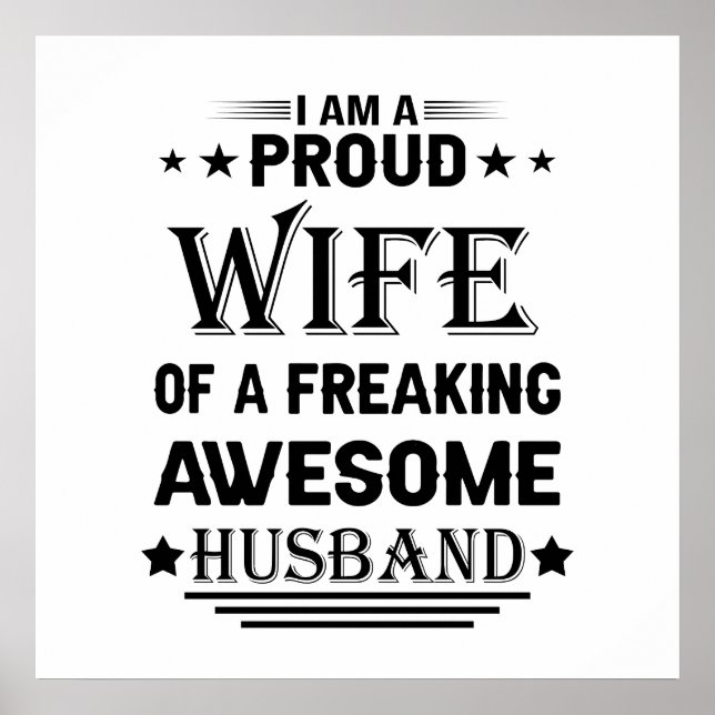 Póster Soy una esposa orgullosa de un marido increíble (Frente)