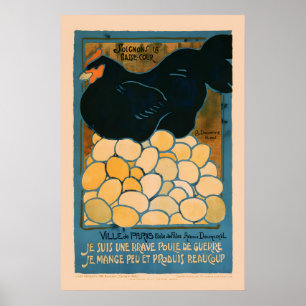 Póster Soy una Gallina de Guerra! Estilo Vintage Francés 