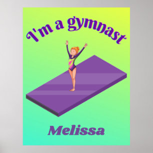 Póster Soy una gimnasta - Chica con Leotard sobre Gimnasi