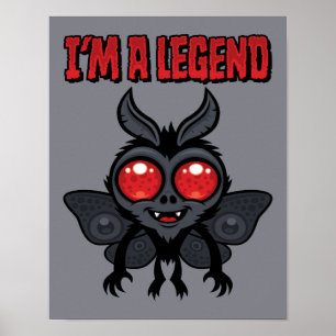 Póster Soy una leyenda - Mothman espeluznantemente lindo