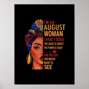 Póster Soy Una Mujer De Agosto Que Tengo 3 Lados Agosto